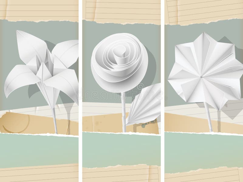 Papierów kwiatów sztandary