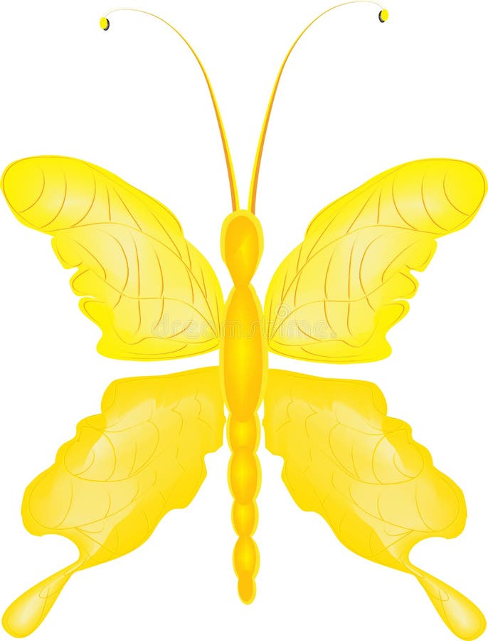 Papillon jaune illustration de vecteur