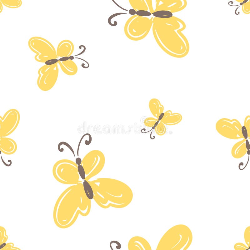 Papillon jaune motif transparent sur fond blanc illustration libre de droits