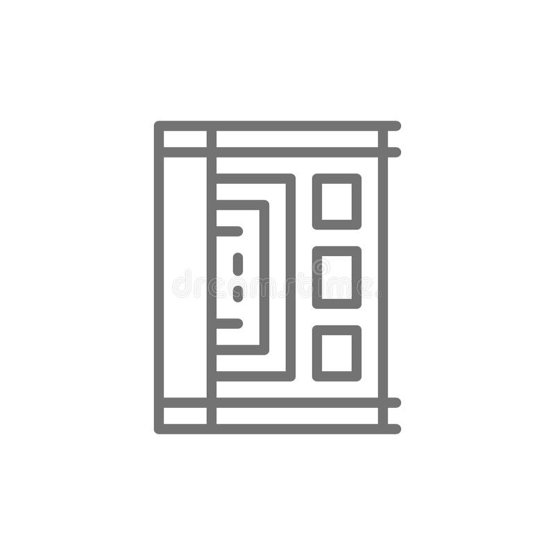 Papiro egipcio antiguo, línea icono del pergamino stock de ilustración Papiro egipcio antiguo, línea icono del pergamino stock de ilustración