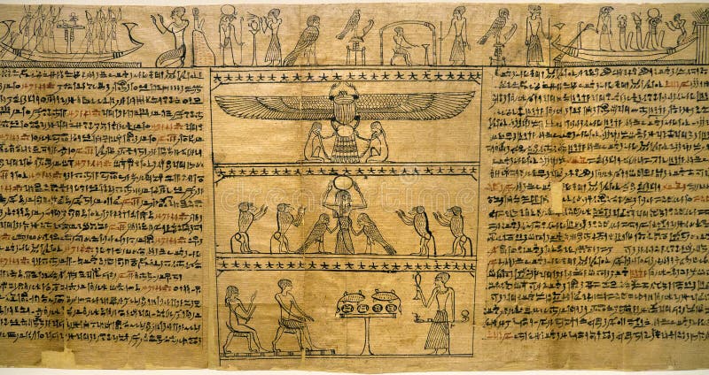 Papiro egiziano antico immagine stock. Immagine di testo - 106126515