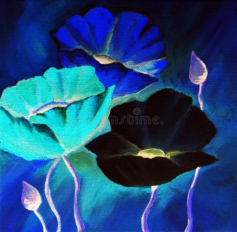 Papoila azul ilustração do vetor