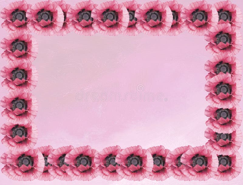 Papoilas cor-de-rosa no fundo cor-de-rosa da lona de pintura a óleo fotos de stock Papoilas cor-de-rosa no fundo cor-de-rosa da lona de pintura a óleo fotos de stock