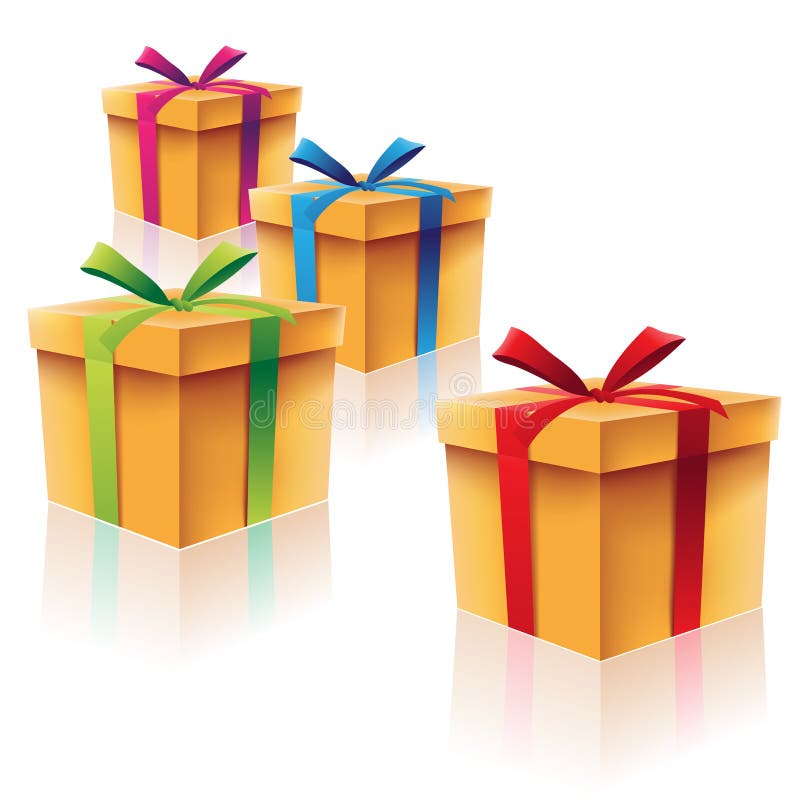 Pappgeschenkboxen stock abbildung Pappgeschenkboxen stock abbildung