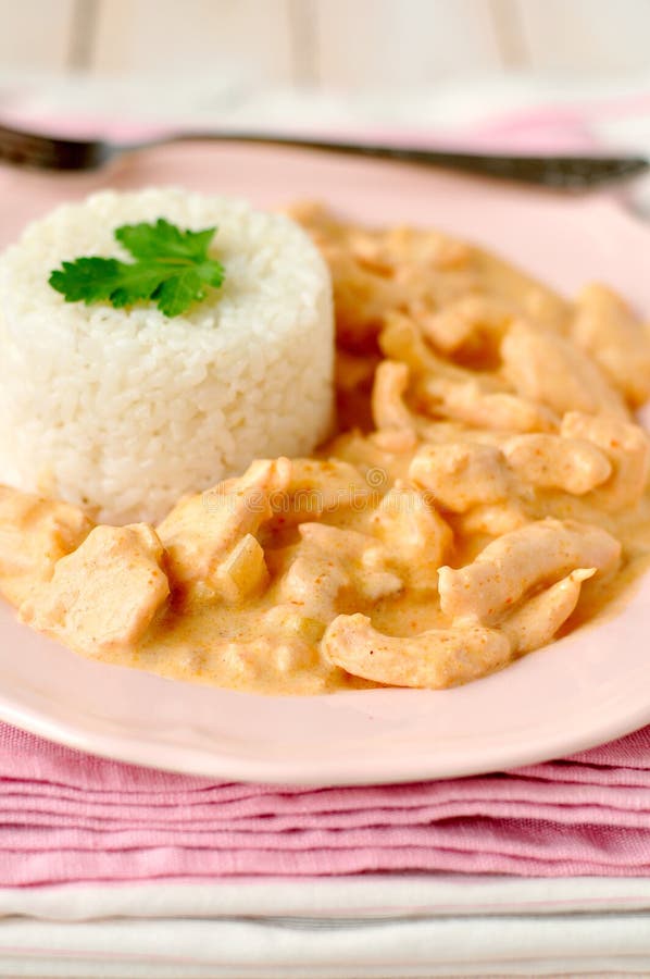 Paprika Chicken Stroganoff imagen de archivo. Imagen de delicioso