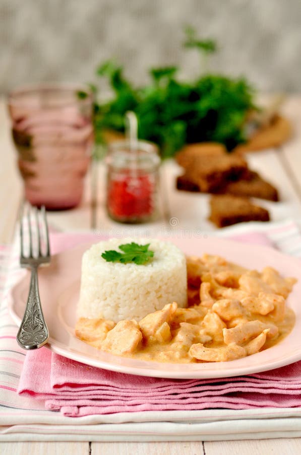 Paprika Chicken Stroganoff imagen de archivo. Imagen de filete 30583483