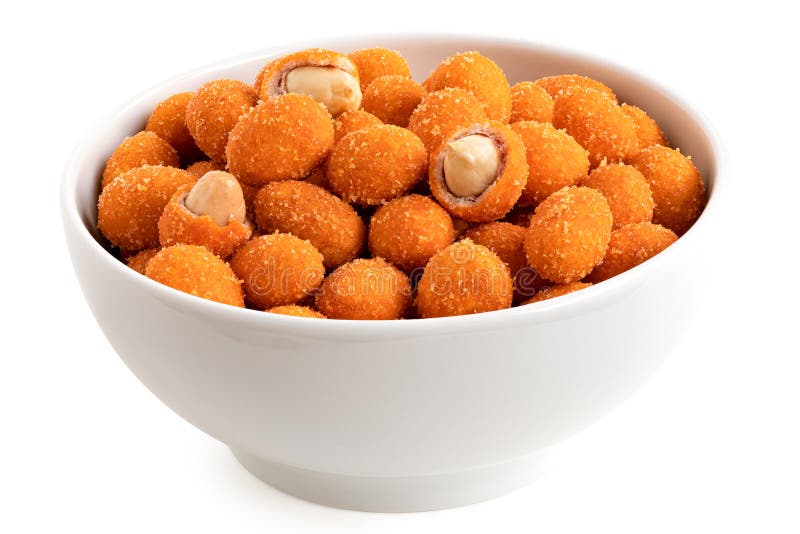 Paprika coated peanuts stock image. Image of covered 221785507