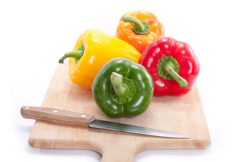 Pimentón en placa de pruebas fotografía de archivo