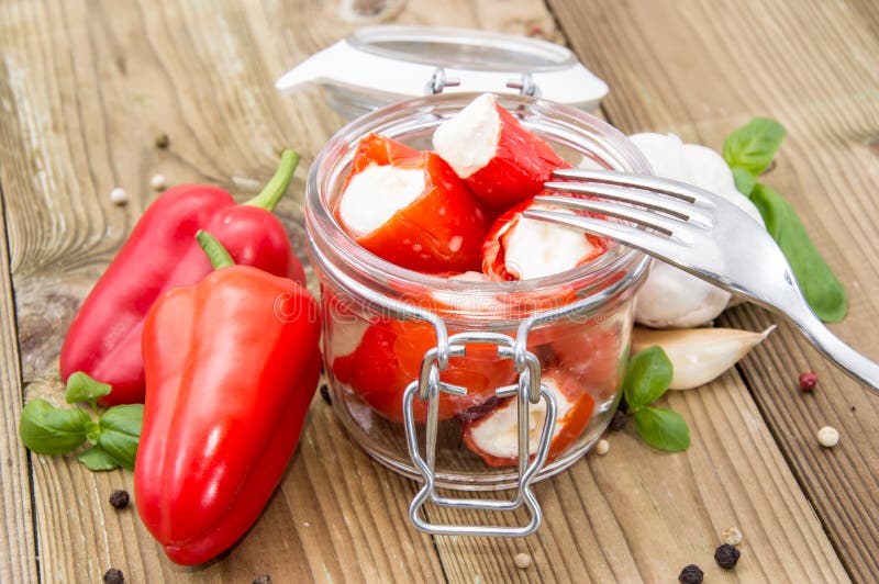 Paprika Filled with Creme Cheese Stock Photo Image of garlic