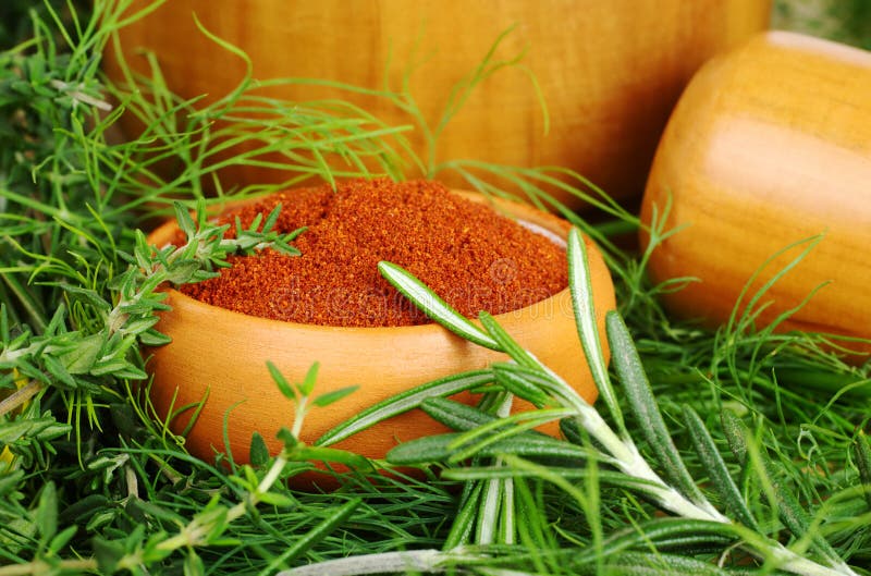 Paprika and Herbs stock image. Image of spice, powder 17462579