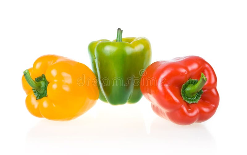 Paprika jaune, vert et rouge mûr image stock Paprika jaune, vert et rouge mûr image stock