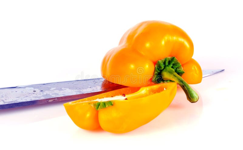 Paprika with knife