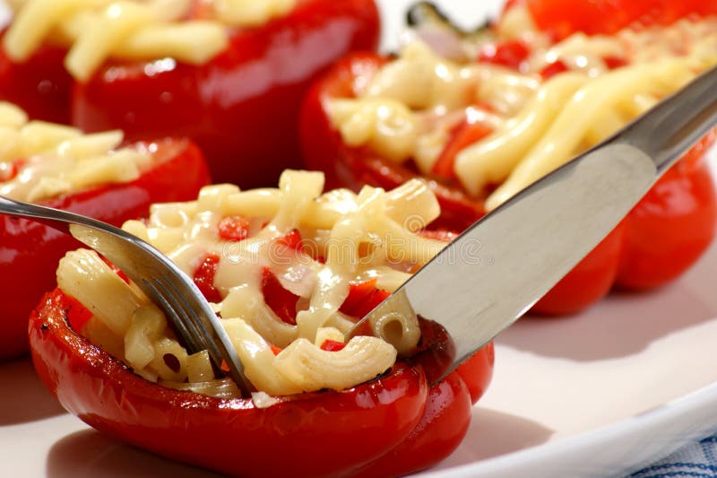 Paprika with Noodle and Some Cheese Stock Image Image of gastronomy