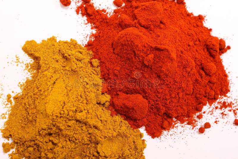 Paprika and pepper powder stock image. Image of paprica 61220207
