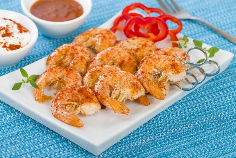 Paprika Prawn Satay stock photo. Image of kebab, barbeque 56204550