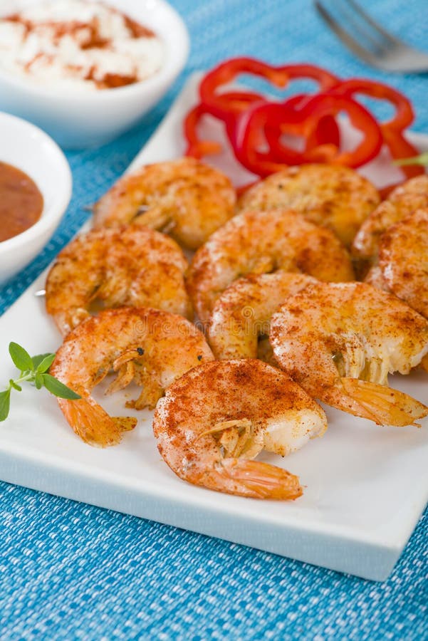 Paprika Prawn Satay stock image. Image of meal, aioli 56206201
