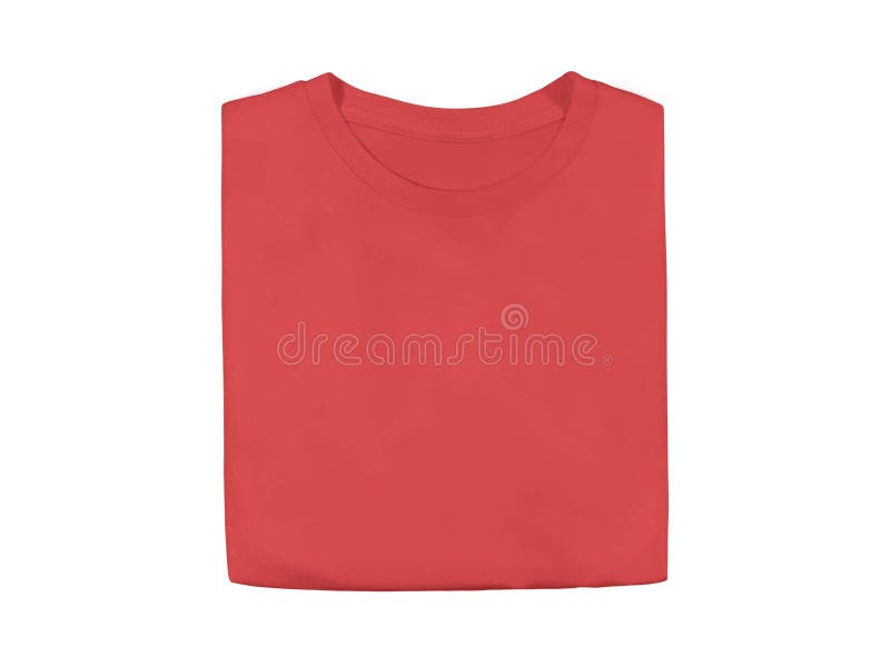 Paprika Red Colour Blank Fashion Folded Tee Front Mockup Template Stock Paprika Red Colour Blank Fashion Folded Tee Front Mockup Template Stock