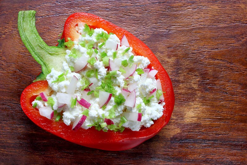 Paprika Stuffed Cottage Cheese Stock Image Image of food, tasty 36372475