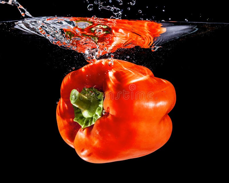 Red hot paprika in water stock photo. Image of meal, close 14700290