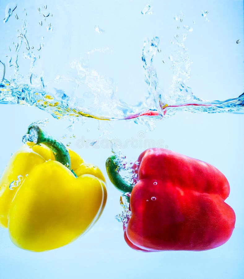 Paprika in water stock photo. Image of underwater, paprika 54790532