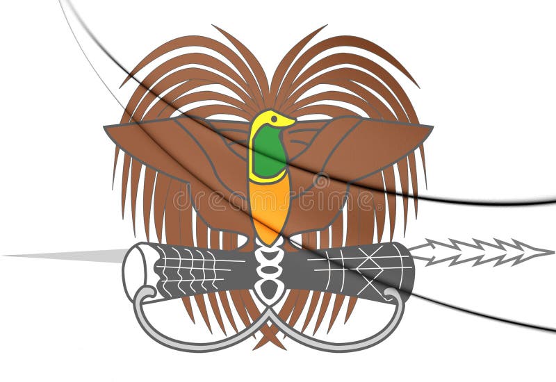 Papua New Guinea Coat of Arms. Stock Illustration - Illustration of