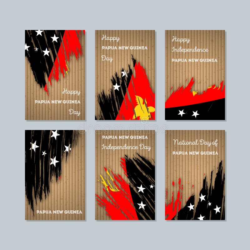 Papua - nowej gwinei Patriotyczne karty dla święta państwowego ilustracji Papua - nowej gwinei Patriotyczne karty dla święta państwowego ilustracji