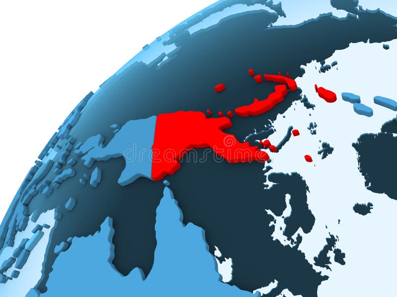 Papuásia-Nova Guiné no globo azul ilustração royalty free