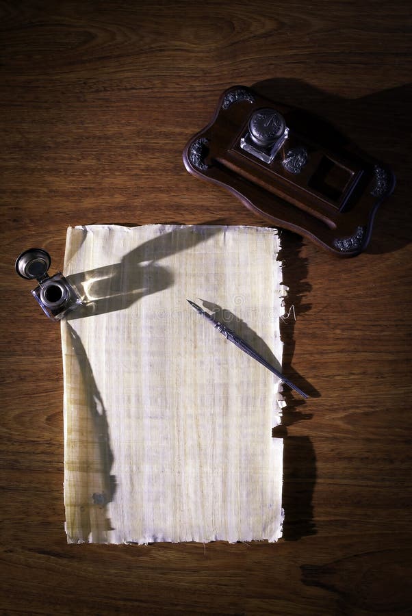 Papyrus on a desk