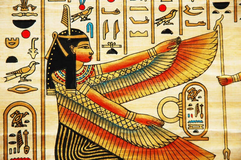 Papyrus with elements of egyptian ancient history royalty free stock photography Papyrus with elements of egyptian ancient history royalty free stock photography