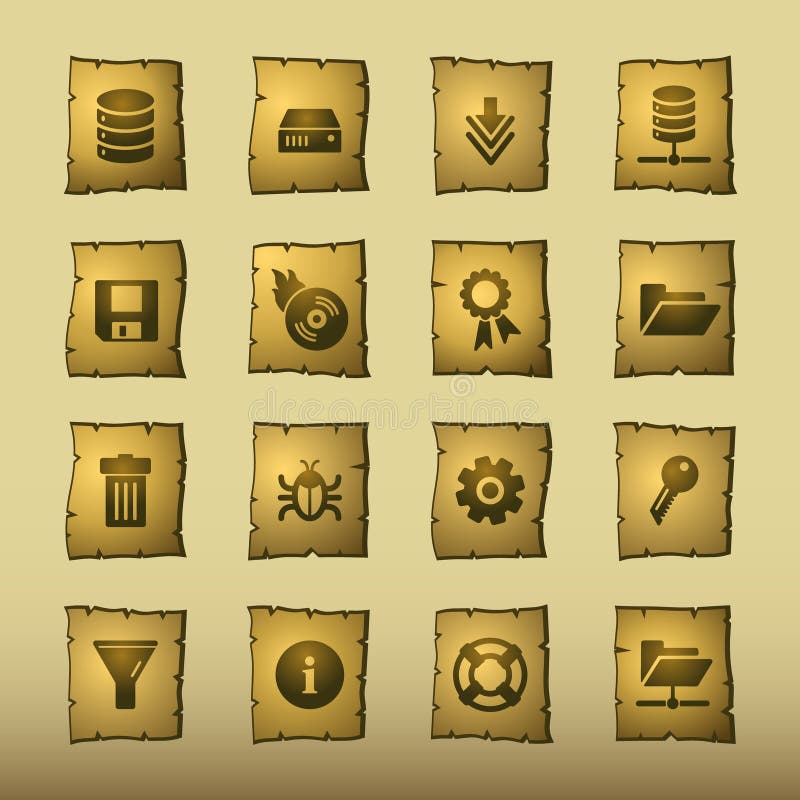 Papyrus server icons stock illustration