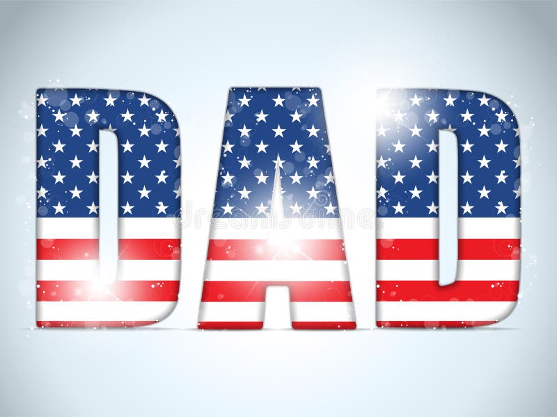 Papá feliz del americano de los E. E. U. del día de padres ilustración del vector.