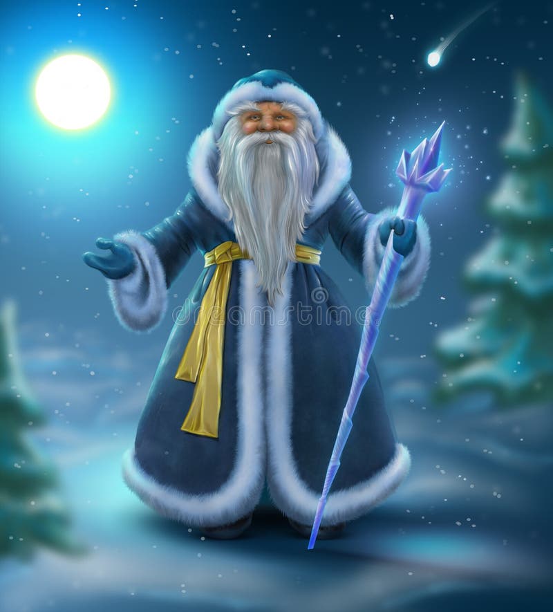 Papá Noel azul ruso al aire libre ilustración del vector Papá Noel azul ruso al aire libre ilustración del vector