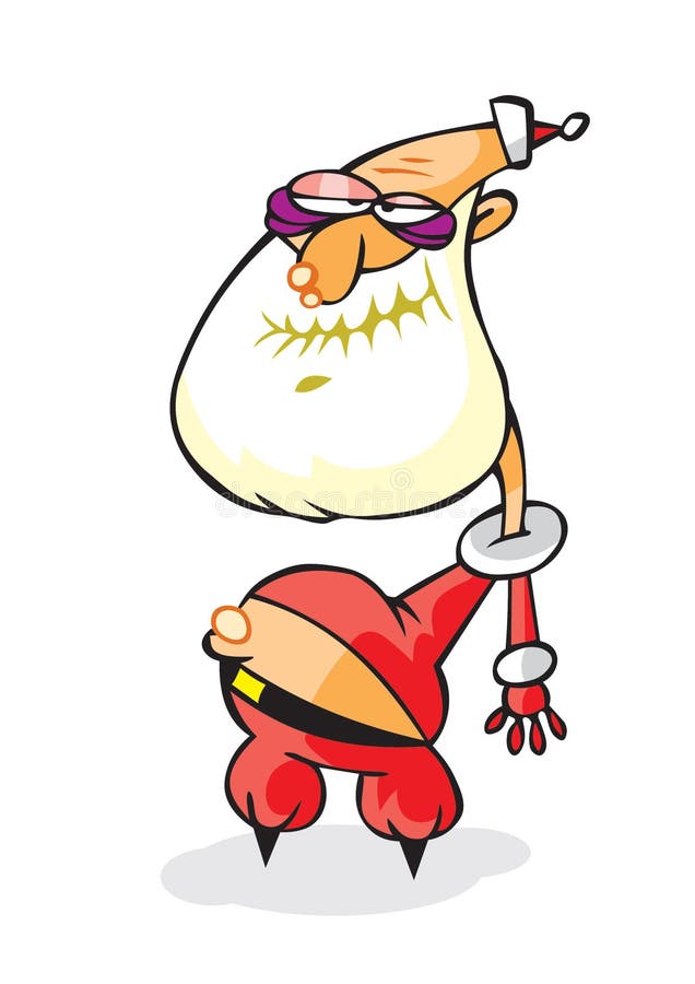 Papá Noel borracho con el camino libre illustration Papá Noel borracho con el camino libre illustration
