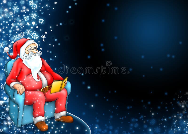 Papá Noel con el fondo azul marino libre illustration Papá Noel con el fondo azul marino libre illustration