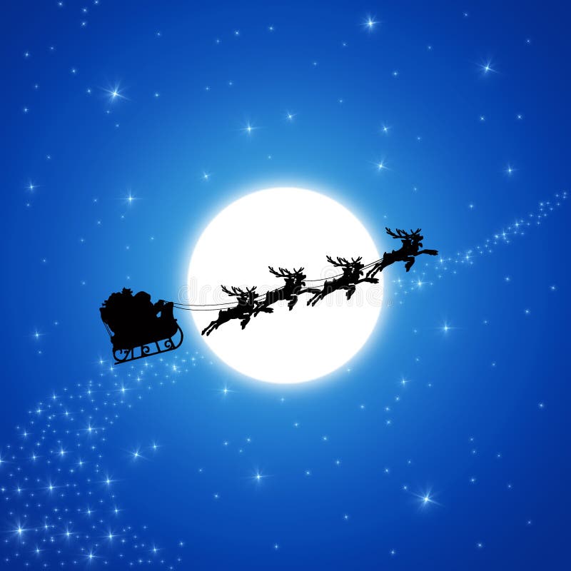 Papá Noel en el trineo ilustración del vector Papá Noel en el trineo ilustración del vector