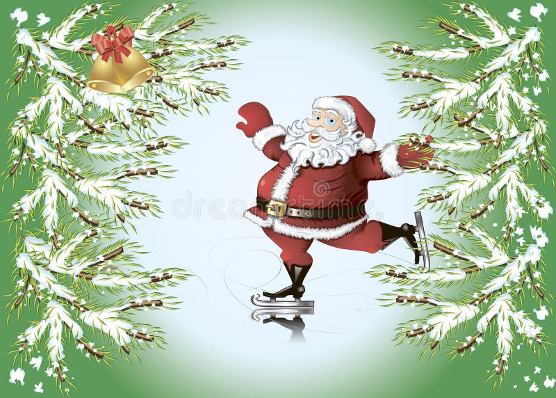 Papá Noel patinador stock de ilustración Papá Noel patinador stock de ilustración