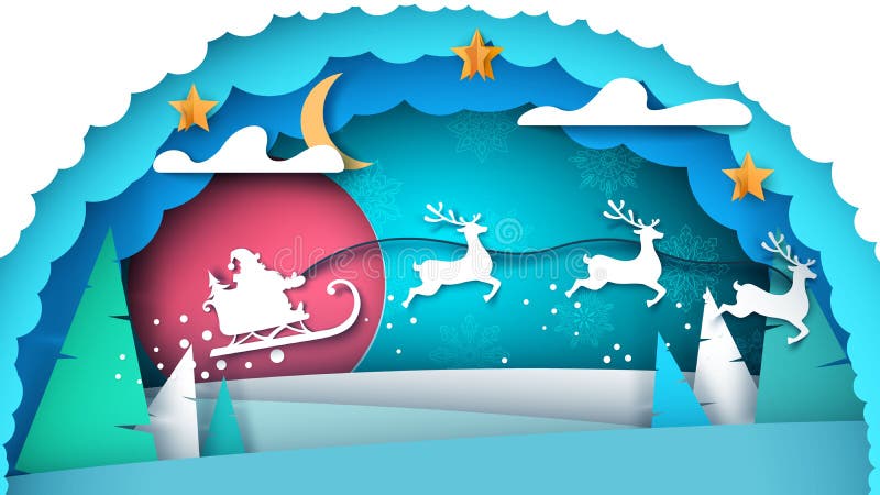 Papá Noel y árbol de navidad Feliz Navidad ilustración del vector Papá Noel y árbol de navidad Feliz Navidad ilustración del vector