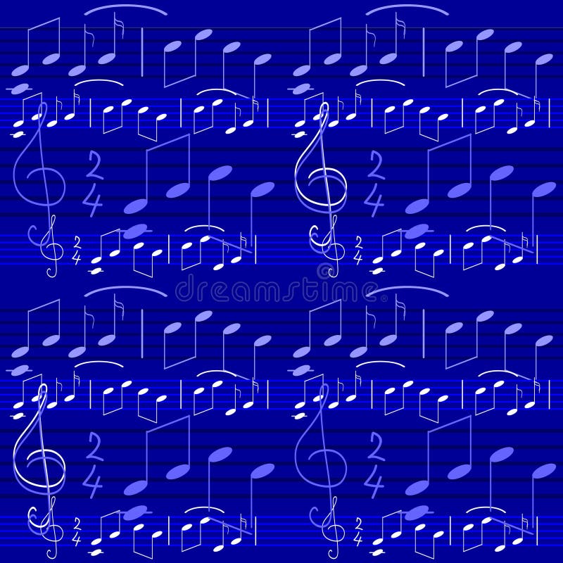 Papel de parede com notas musicais ilustração royalty free