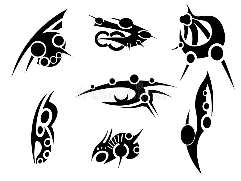 Paquet Bionique Tribal De Tatouage Illustration de Vecteur ...