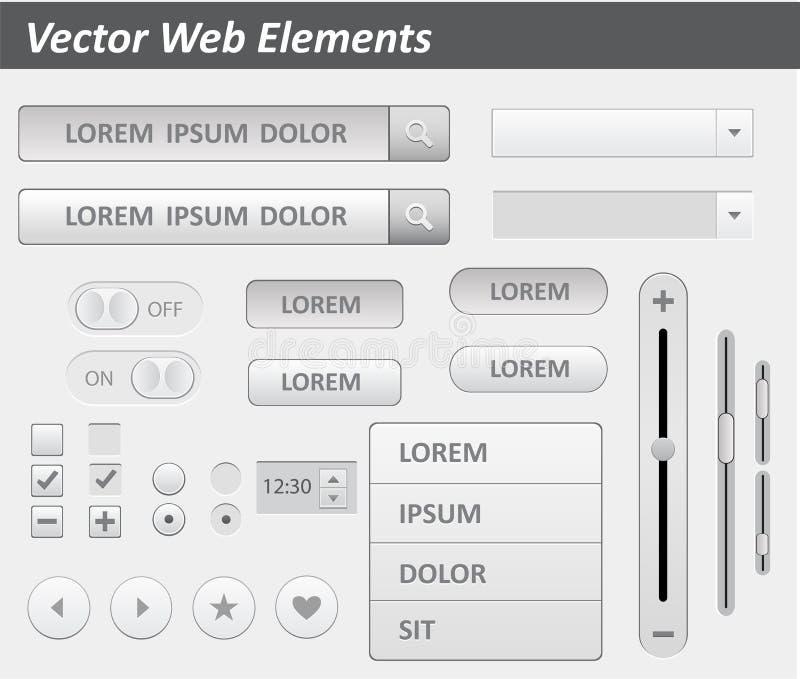 Paquet de vecteur plat de kit d'ui de conception pour le webdesign dans la couleur rose Ensemble d'éléments plat de conception de illustration stock Paquet de vecteur plat de kit d'ui de conception pour le webdesign dans la couleur rose Ensemble d'éléments plat de conception de illustration stock