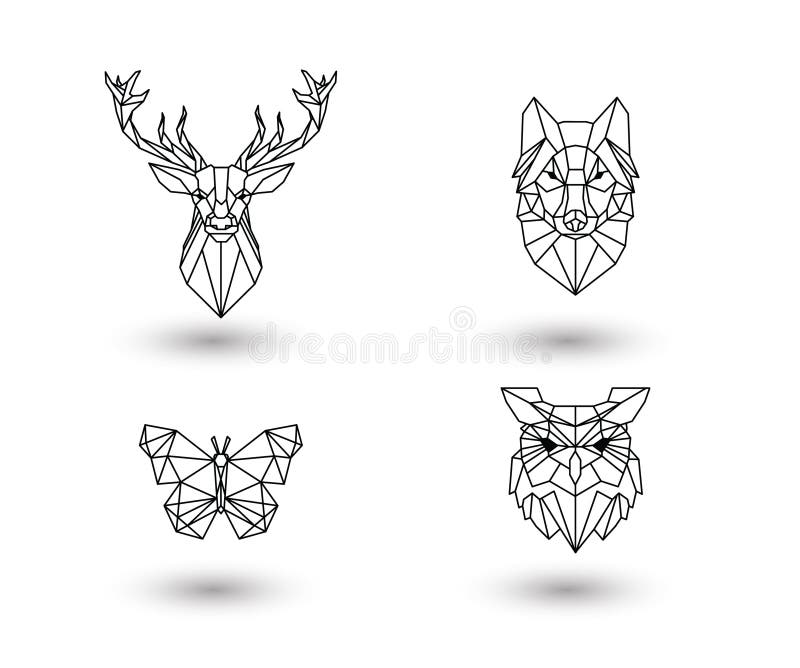 Paquete animal poligonal del diseño libre illustration Paquete animal poligonal del diseño libre illustration