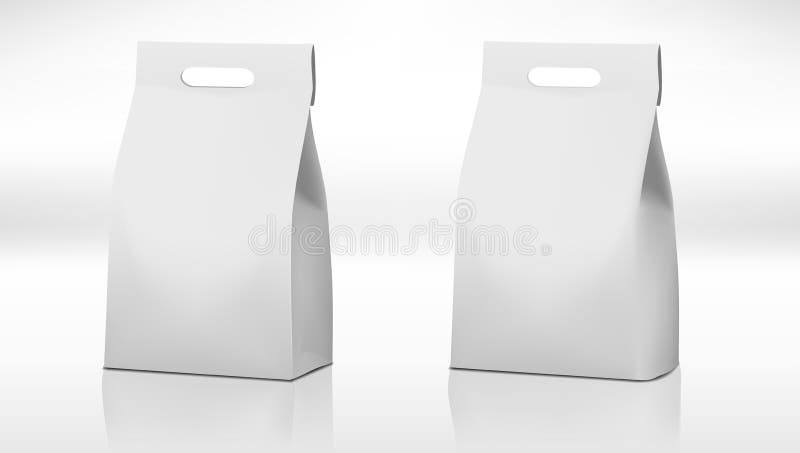 Paquete blanco claro de la bolsa de papel del arte con la manija libre illustration Paquete blanco claro de la bolsa de papel del arte con la manija libre illustration