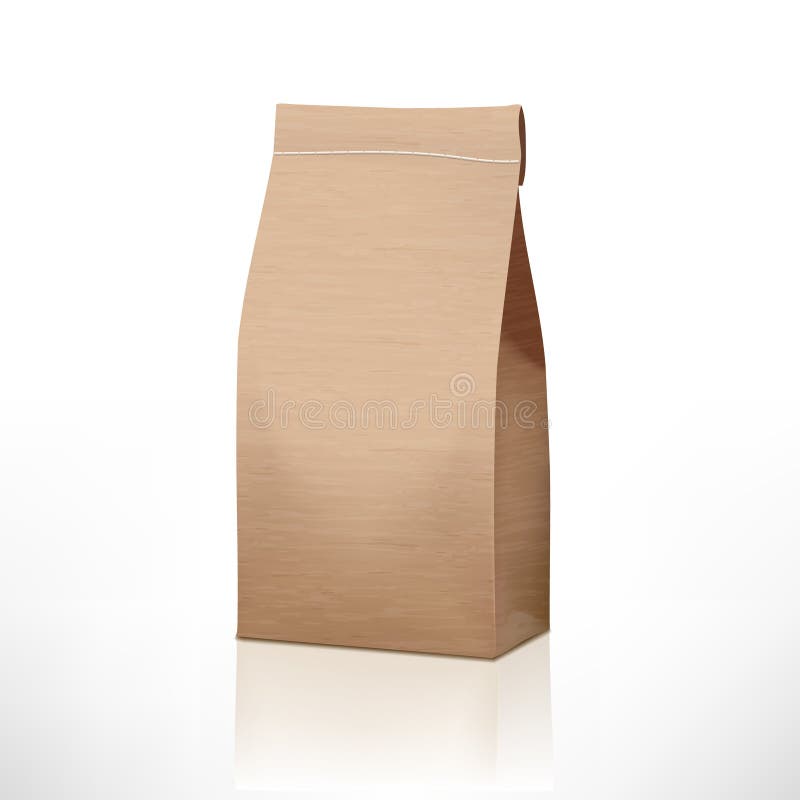 Paquete claro de la bolsa de papel del arte aislado en blanco ilustración del vector Paquete claro de la bolsa de papel del arte aislado en blanco ilustración del vector