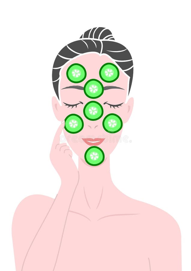 Paquete de cara con el pepino ilustración del vector Paquete de cara con el pepino ilustración del vector
