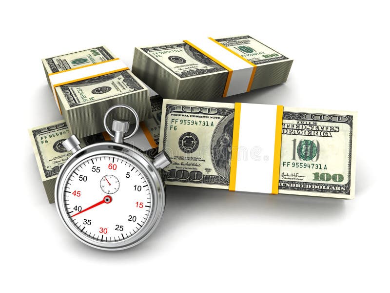 Paquetes del cronómetro y del dólar. el tiempo es oro concepto libre illustration Paquetes del cronómetro y del dólar. el tiempo es oro concepto libre illustration