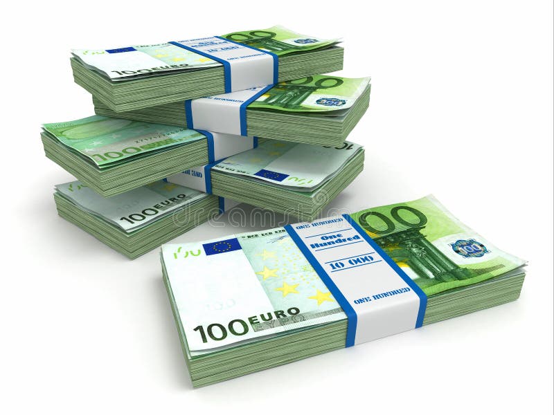 Paquets d'euro sur le fond blanc. illustration de vecteur Paquets d'euro sur le fond blanc. illustration de vecteur