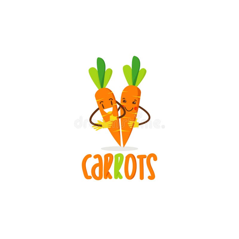 Par marchewek logo projekta symbolu ikona ilustracji Par marchewek logo projekta symbolu ikona ilustracji