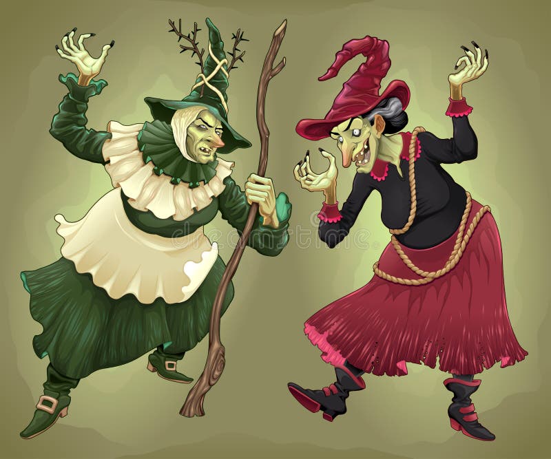 Para czarownicy dla Halloween ilustracji Para czarownicy dla Halloween ilustracji