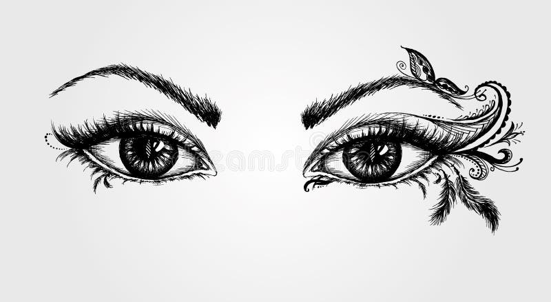 Para oczu, rysunek odręczny ilustracji