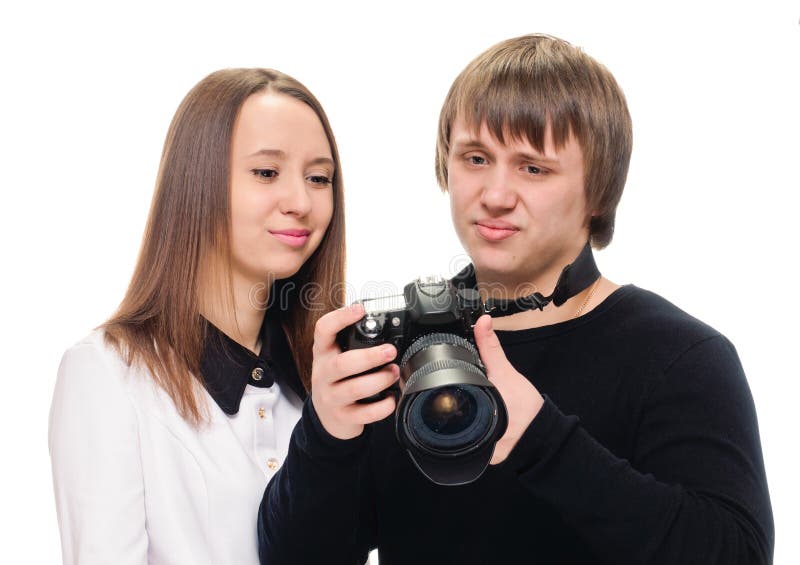 Para przegląda bad strzał obraz royalty free
